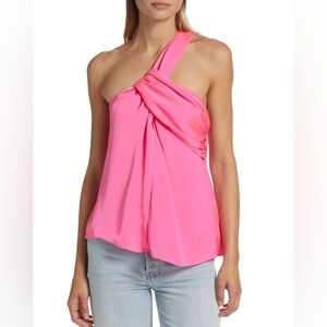 NWT Ramy Brook Jocelyn Satin Top Blouse in Wild Pink size XS